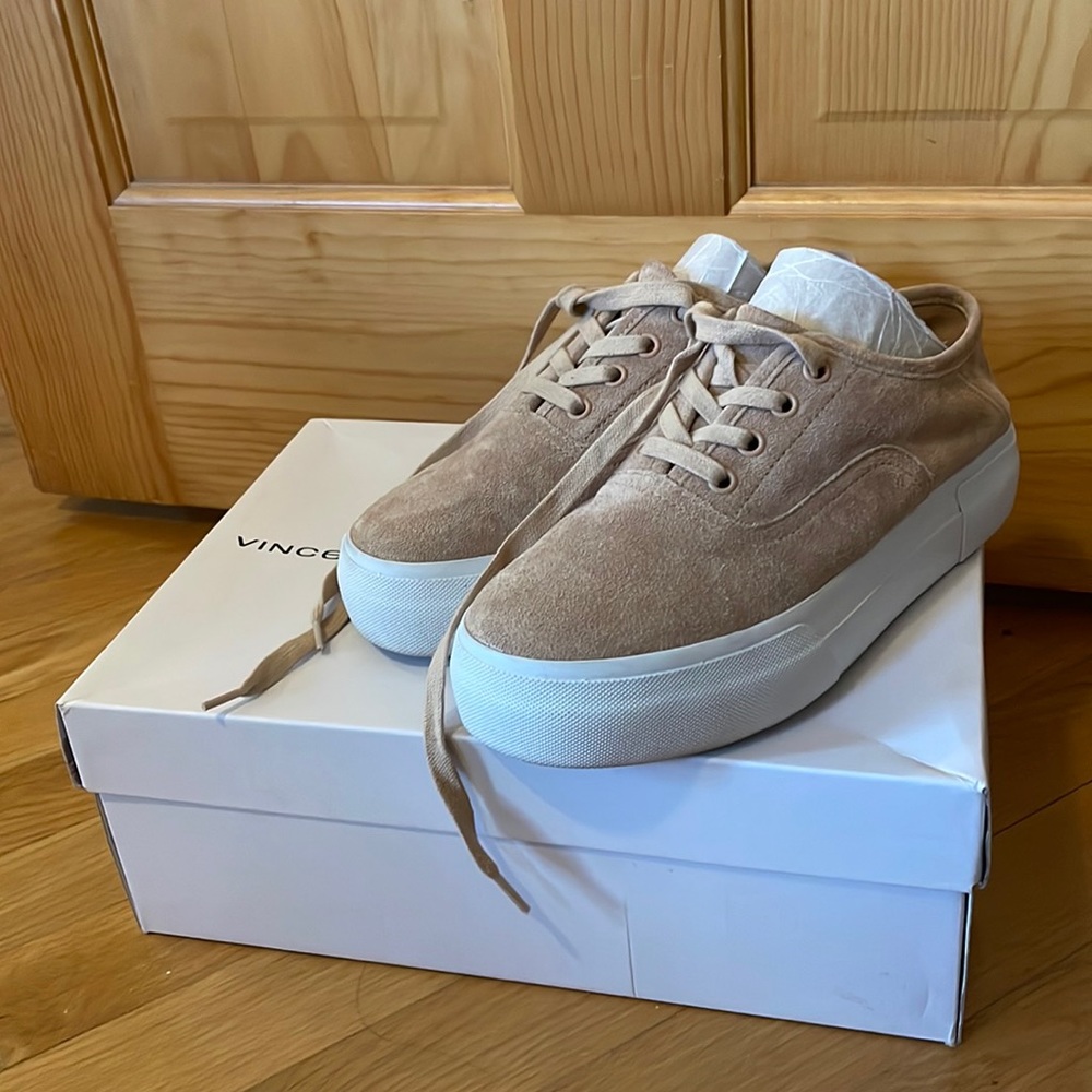 Vince tan suede sneakers women’s